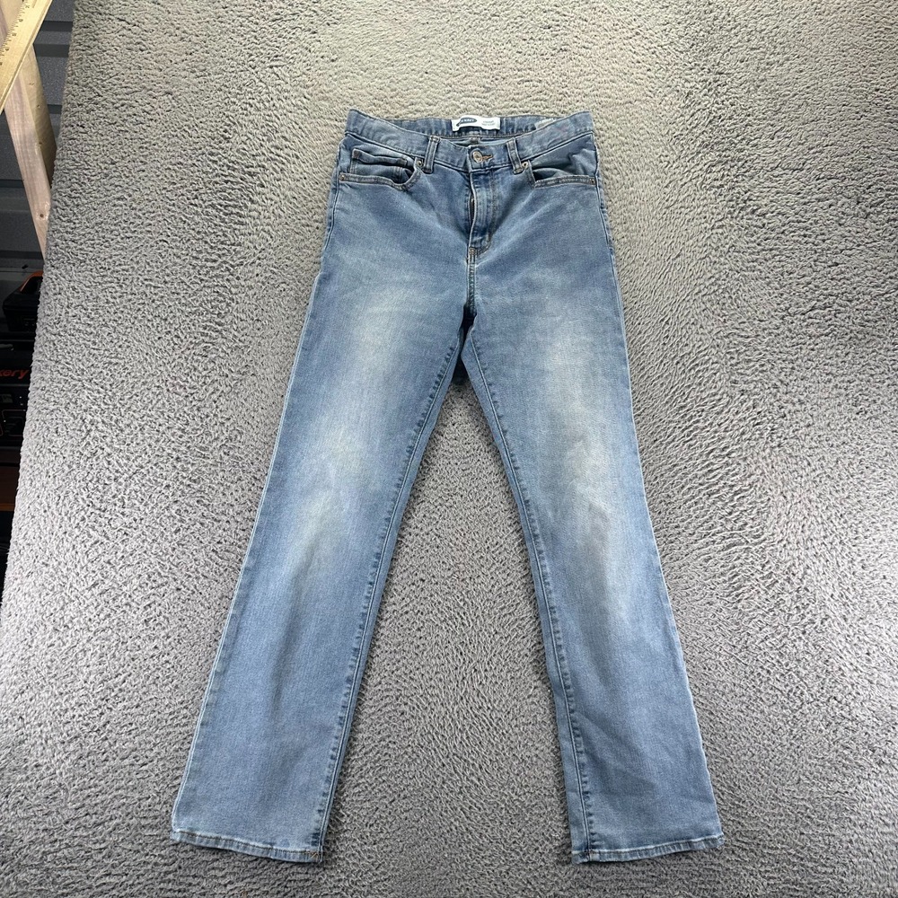 Old Navy Built-In Flex Jeans Women 16 Blue Denim Straight Faded Workwear Stretch